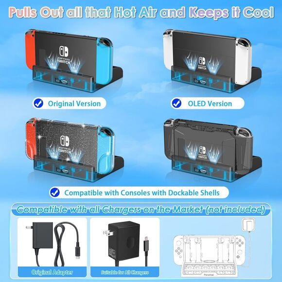 Fenolical TV Switch Dock Station Compatible with Nintendo Switch OLED - Picture 4 of 7